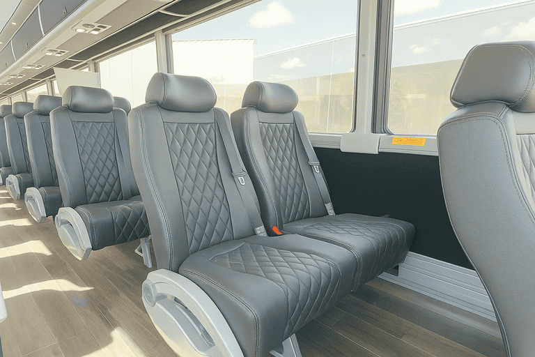 interior of Novato Charter Bus charter bus
